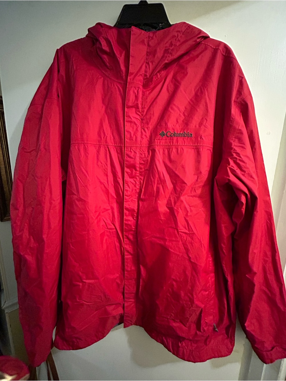 Columbia Men’s Omnitech Waterproof & Breathable Red Hooded Zip Jacket, Sz XXL